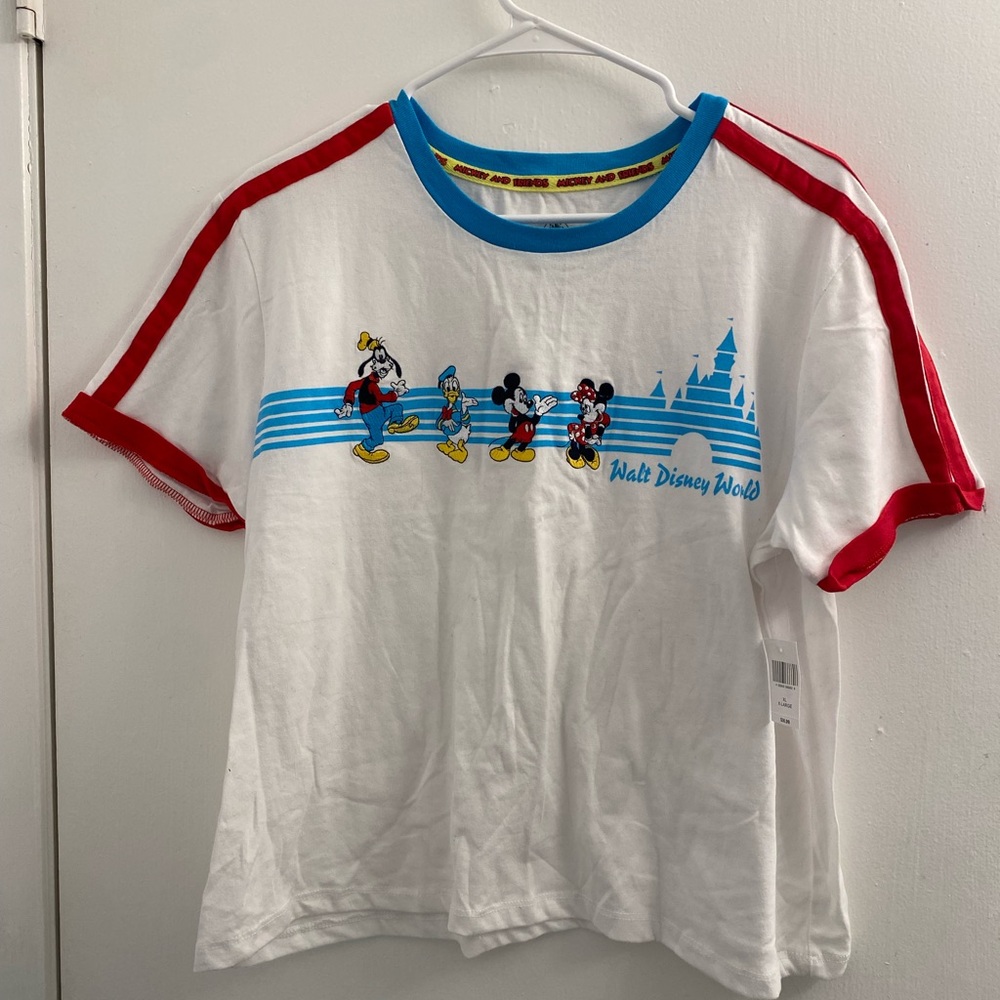 Disney White and Red Short Sleeve Tee